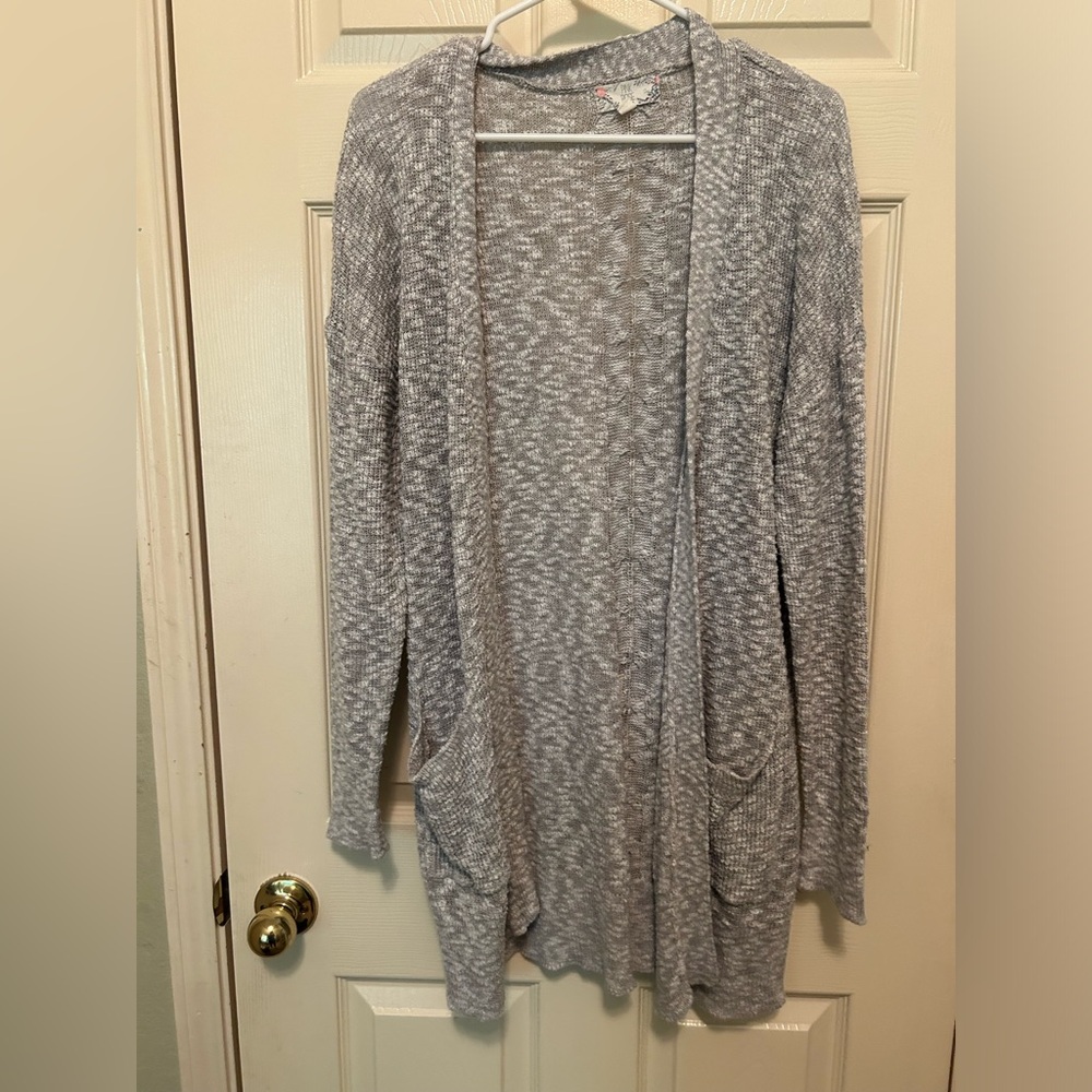 Pink Rose Gray Cardigan